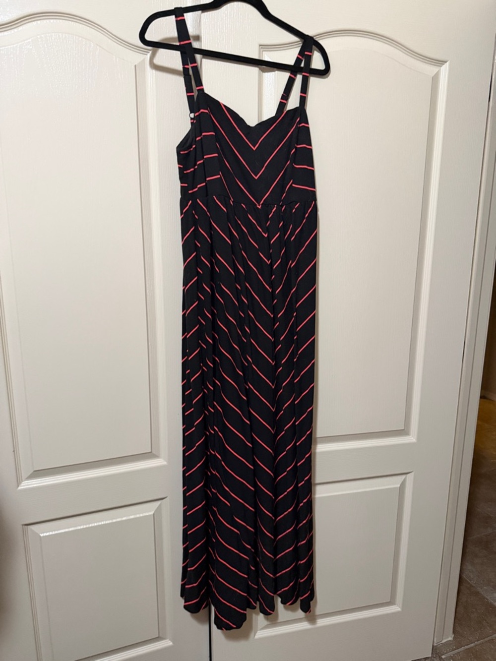 torrid Black Maxi Dress with Coral chevron Stripes